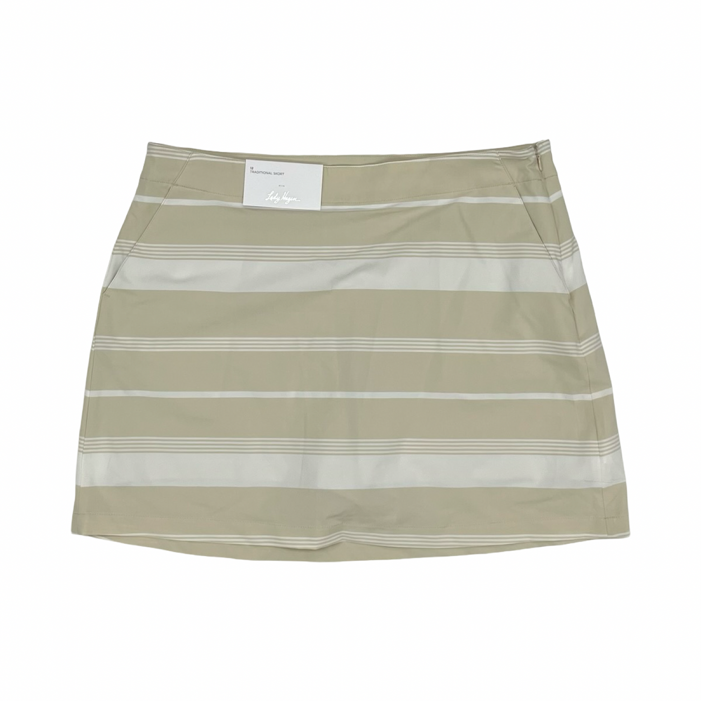 Athletic Skort By Lady Hagen In Tan & White, Size:L