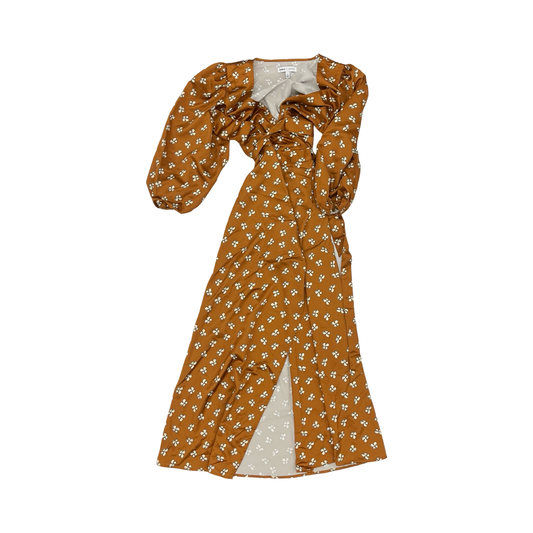 Dress Party Midi By Express In Gold, Size:Xs
