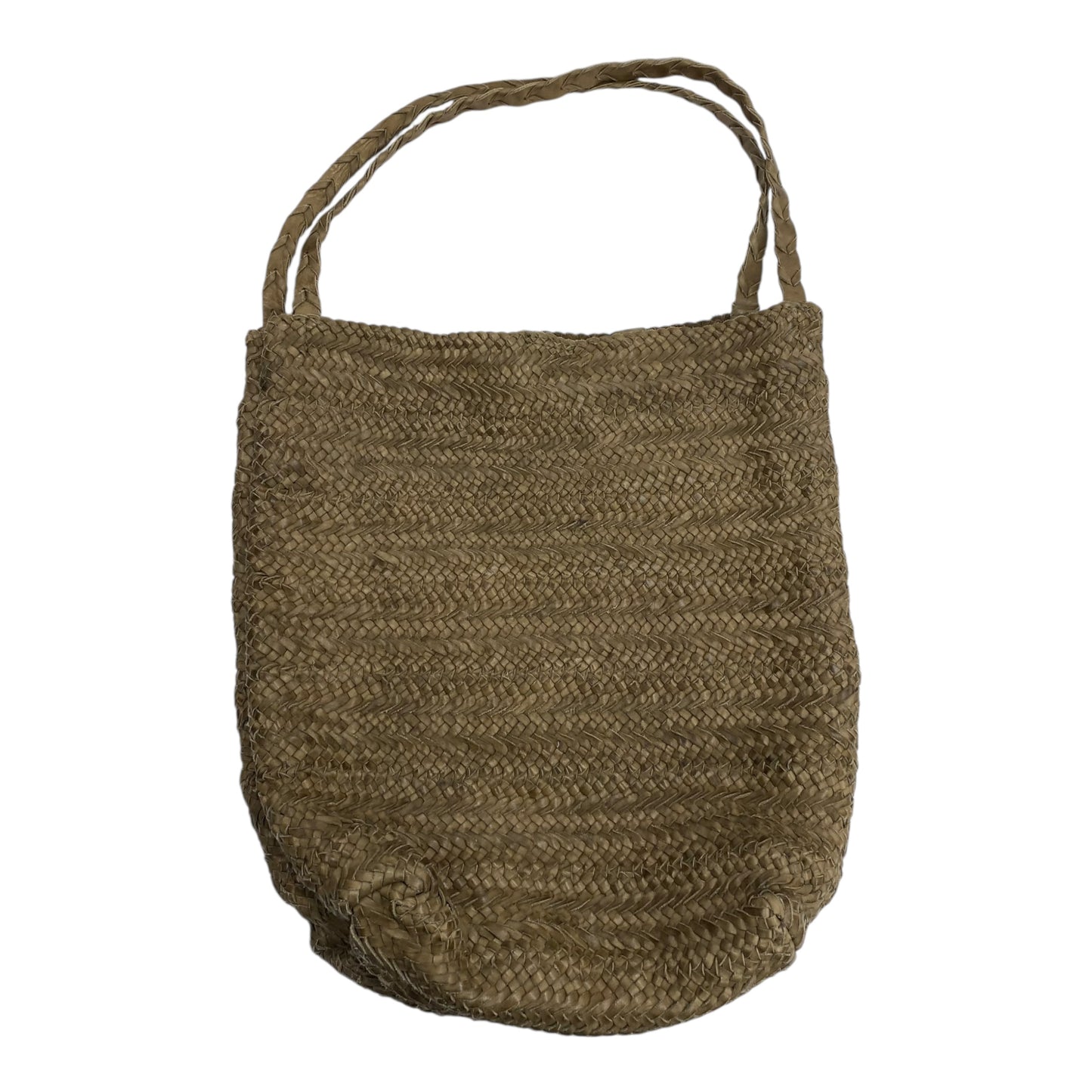 Tote Leather By Clothes Mentor In Tan, Size:Medium