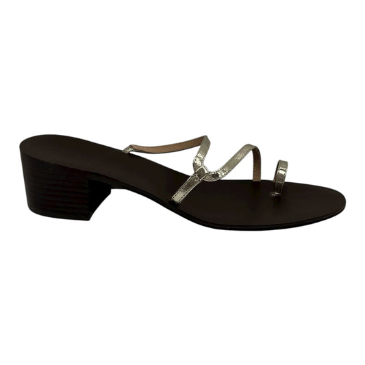 Sandals Heels Block By J. Crew In Gold, Size:10