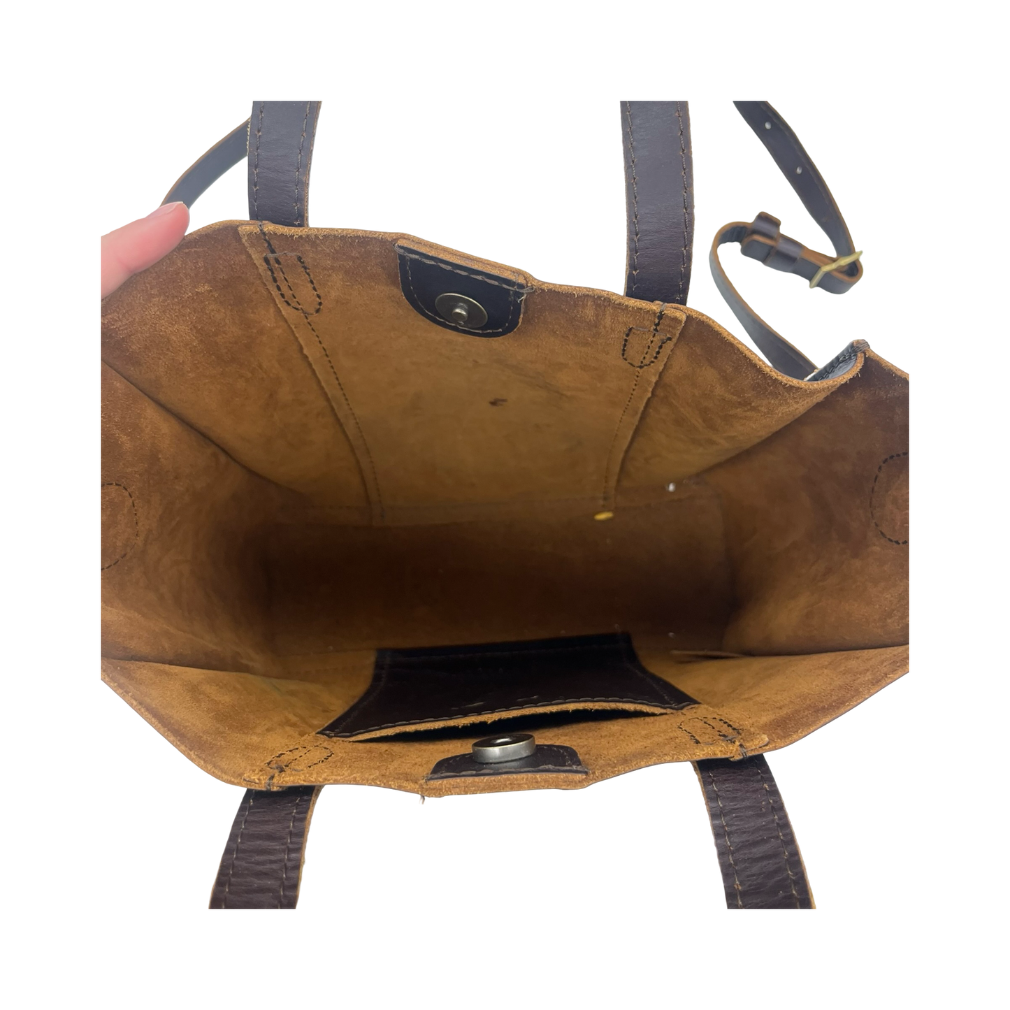 Tote Leather By Portland Leather In Brown, Size:Small