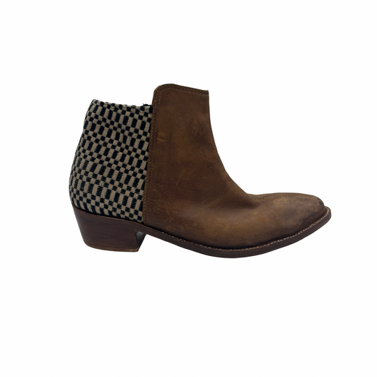 Boots Ankle Heels By The Drop In Brown, Size:9