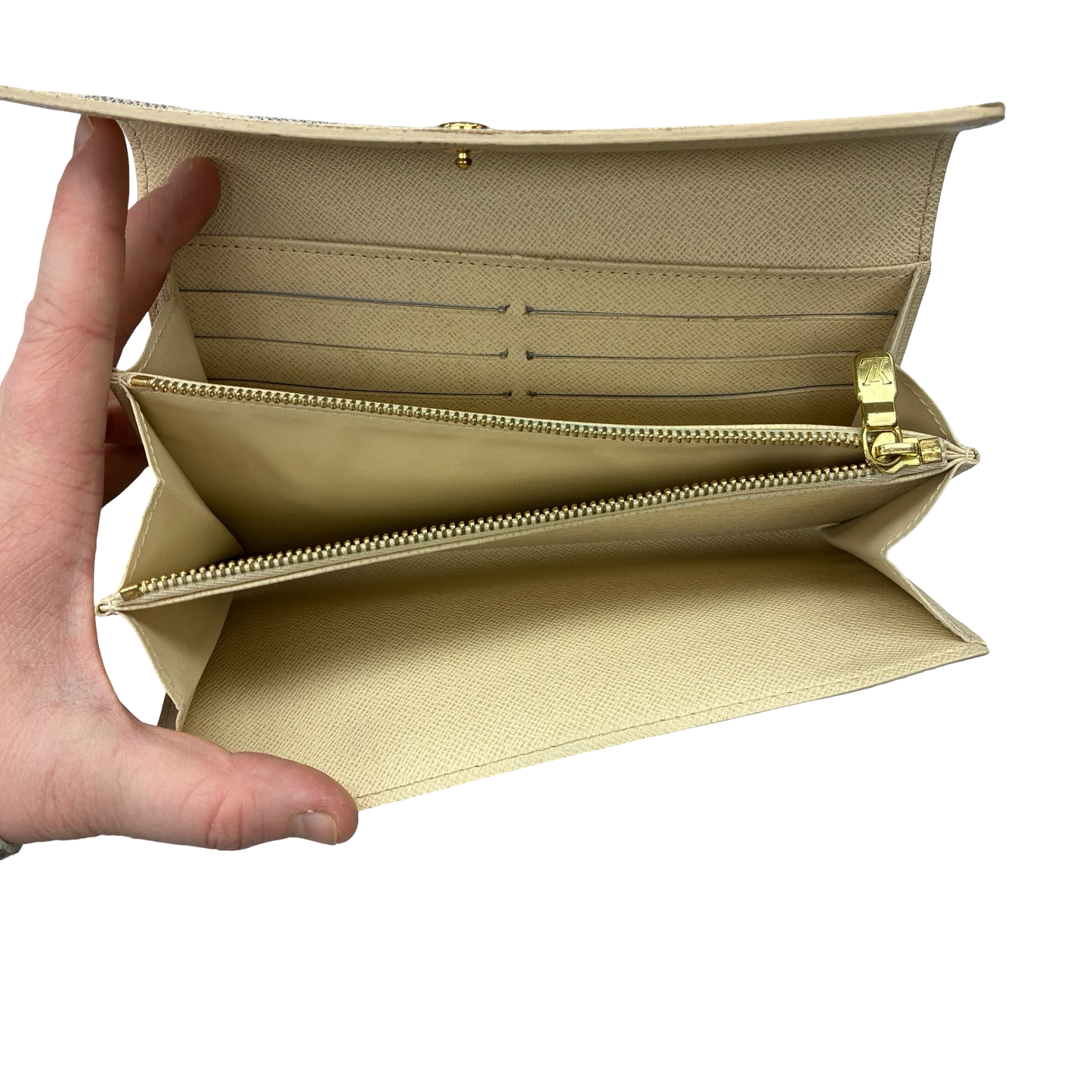Wallet Luxury Designer By Louis Vuitton In Cream, Size:Medium