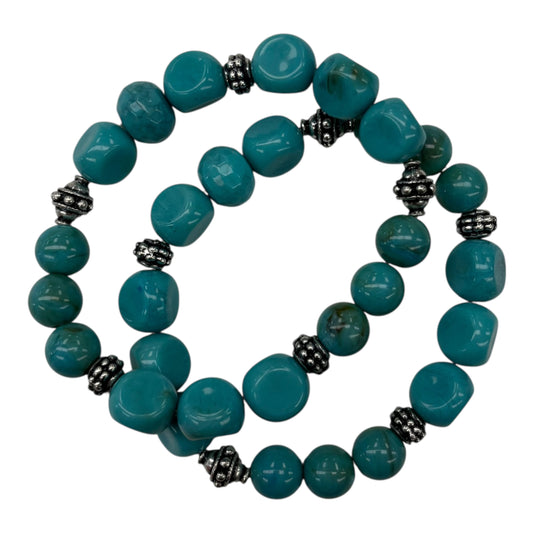 Bracelet Set By Clothes Mentor In Teal, Size:02 Piece Set