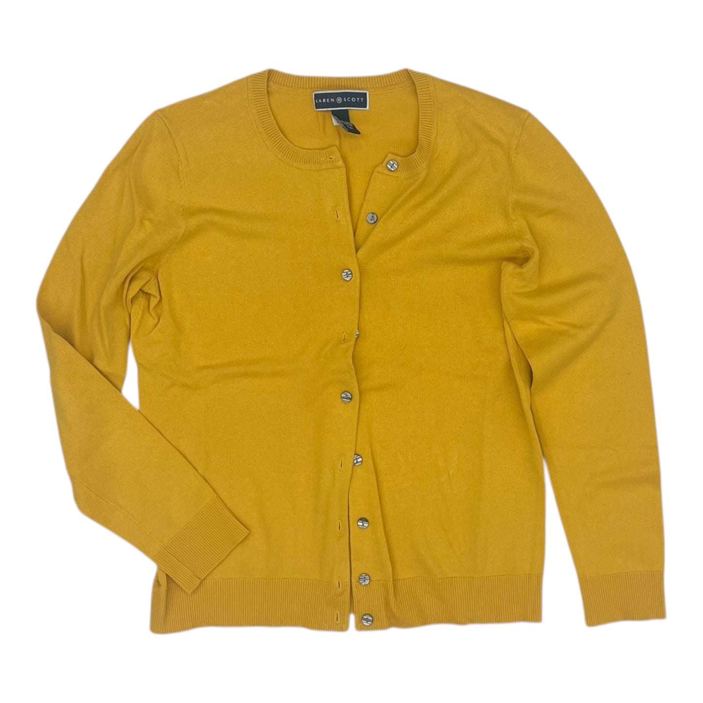 Cardigan By Karen Scott In Yellow, Size:S