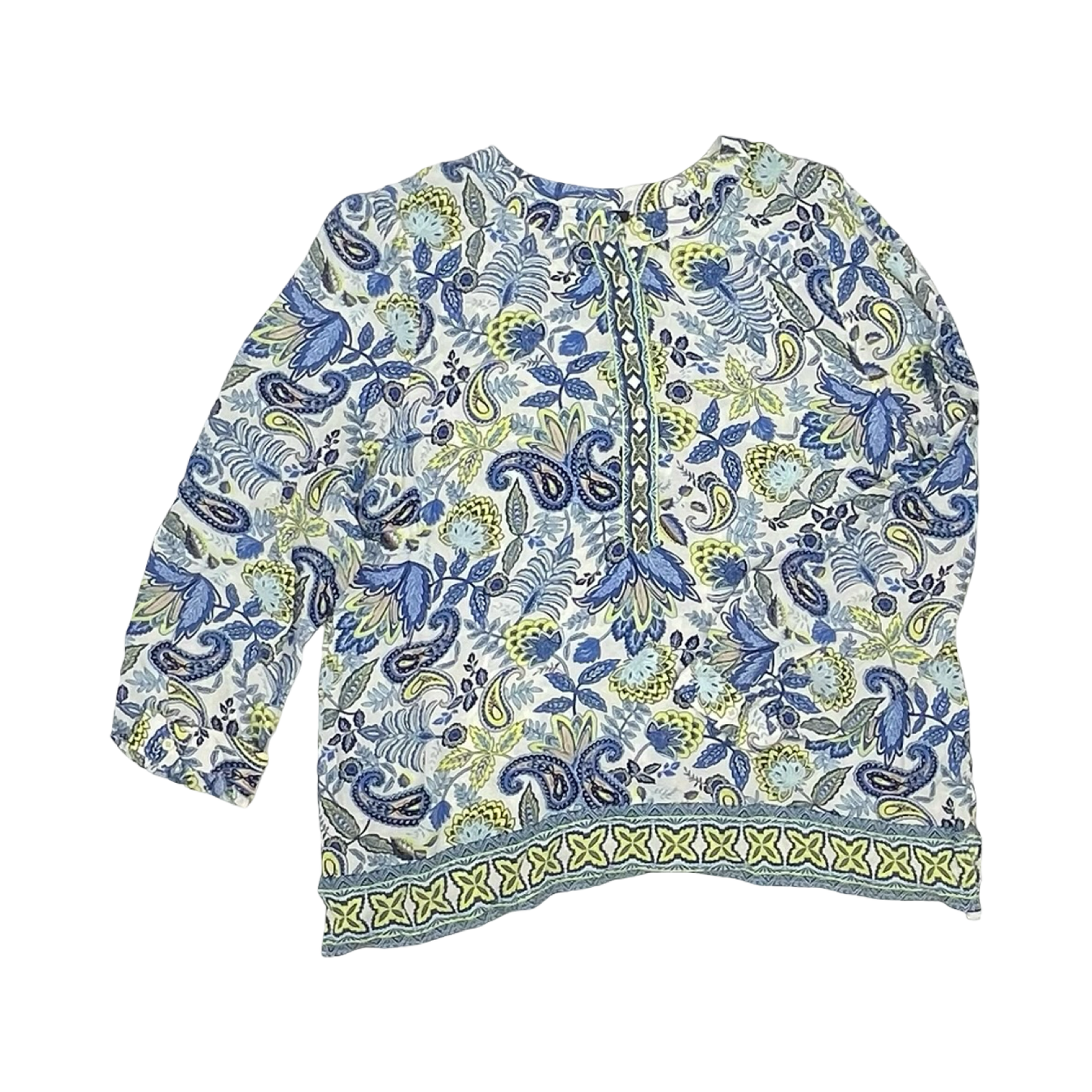 Blouse Ls By Talbots In Paisley Print, Size:Xl