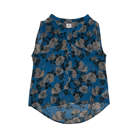 Blouse Sleeveless By Cabi In Black & Blue, Size:L