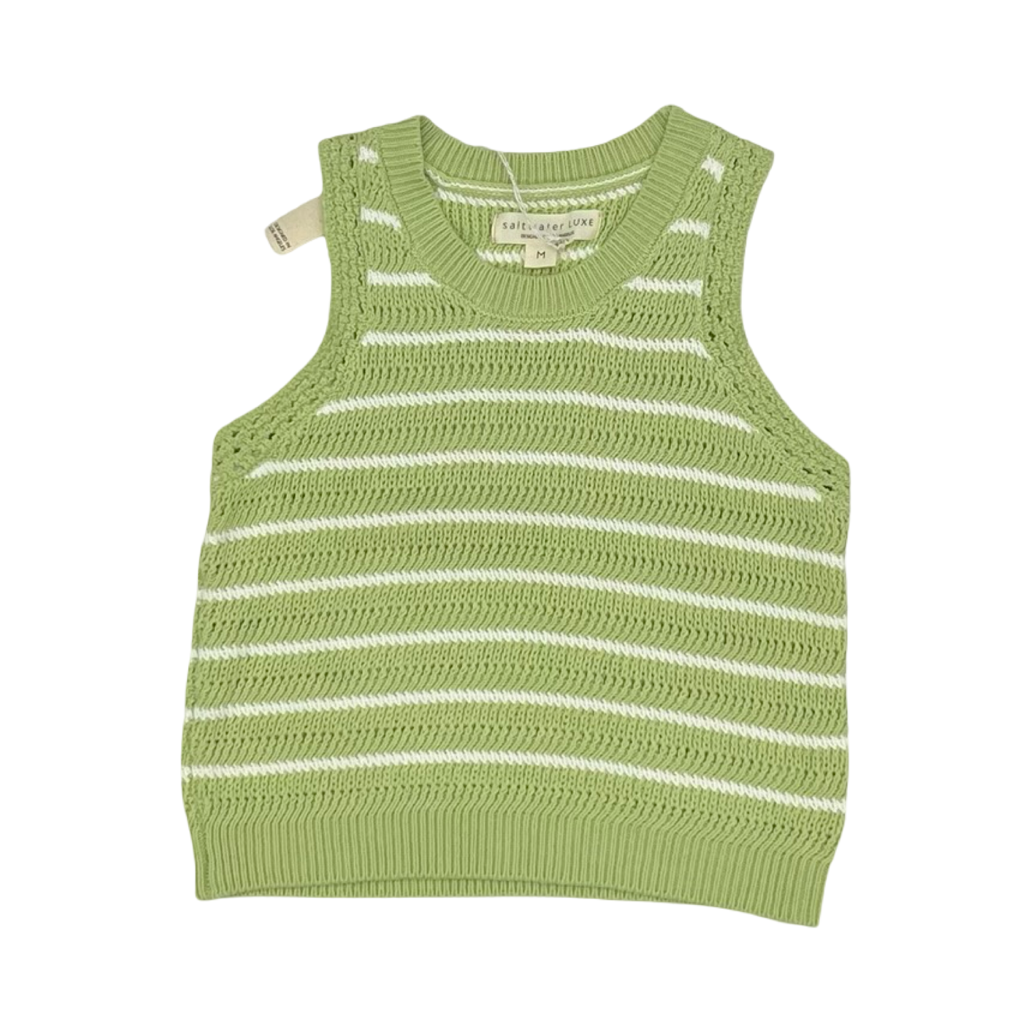 Top Sleeveless By Saltwater Luxe In Green & White, Size:M