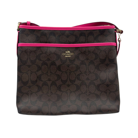 Crossbody Designer By Coach In Brown & Pink, Size:Medium