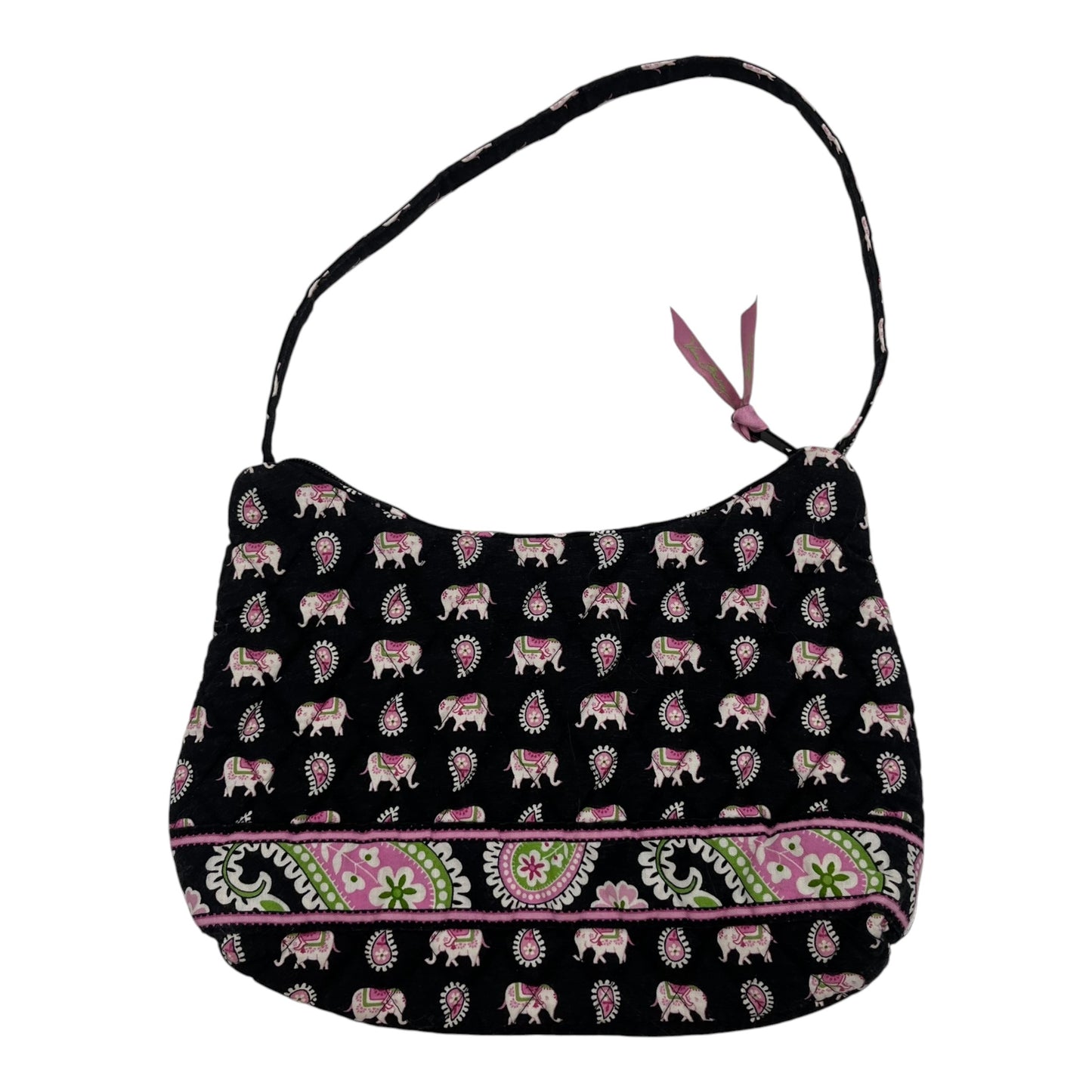 Handbag By Vera Bradley In Black & Pink, Size:Small