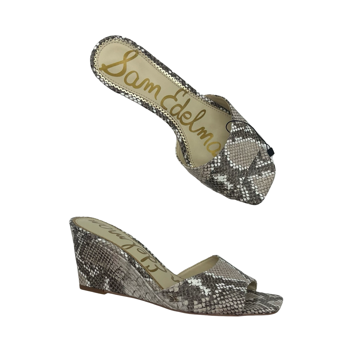 Sandals Heels Wedge By Sam Edelman In Snakeskin Print, Size:7.5