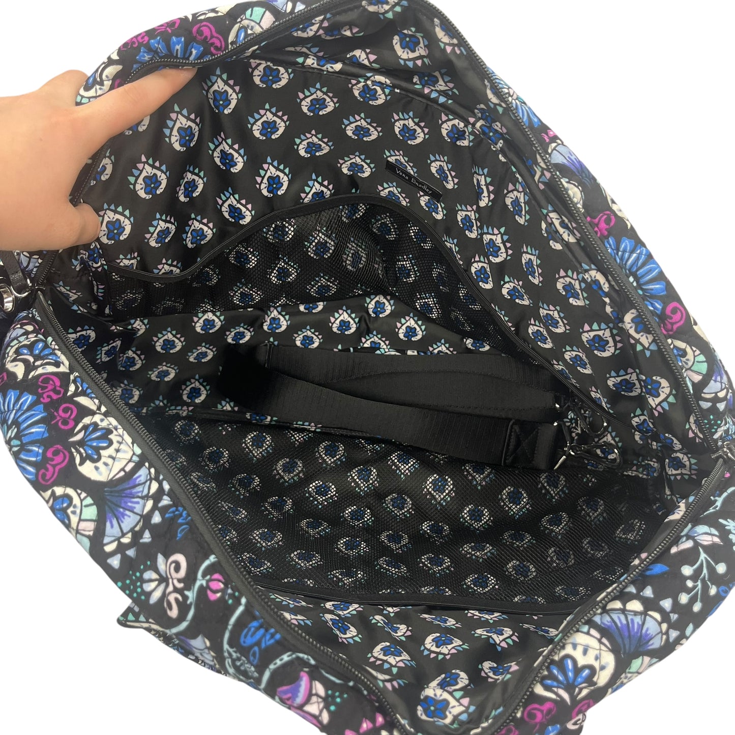 Duffle And Weekender By Vera Bradley In Black & Blue, Size:Medium