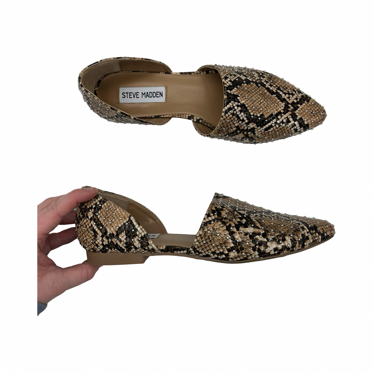 Shoes Flats By Steve Madden In Snakeskin Print, Size:8