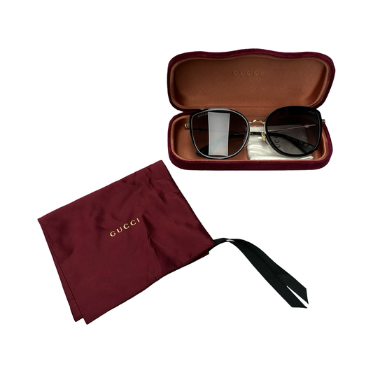 Sunglasses Luxury Designer By Gucci In Black