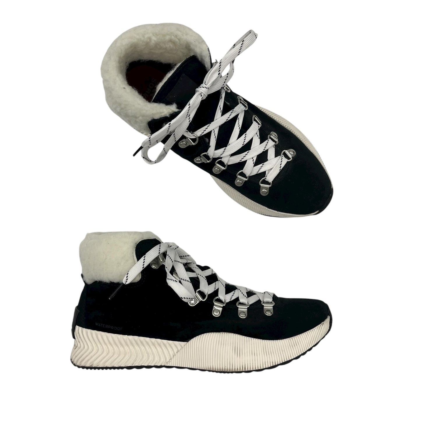 Boots Ankle Flats By Sorel In Black & White, Size:9