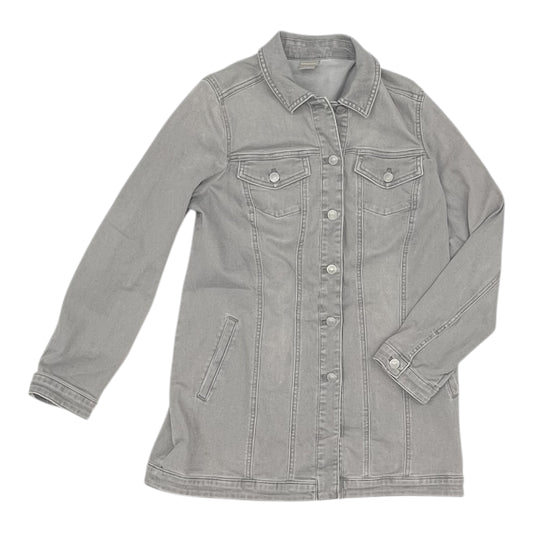 Jacket Denim By Chicos In Grey Denim, Size:M