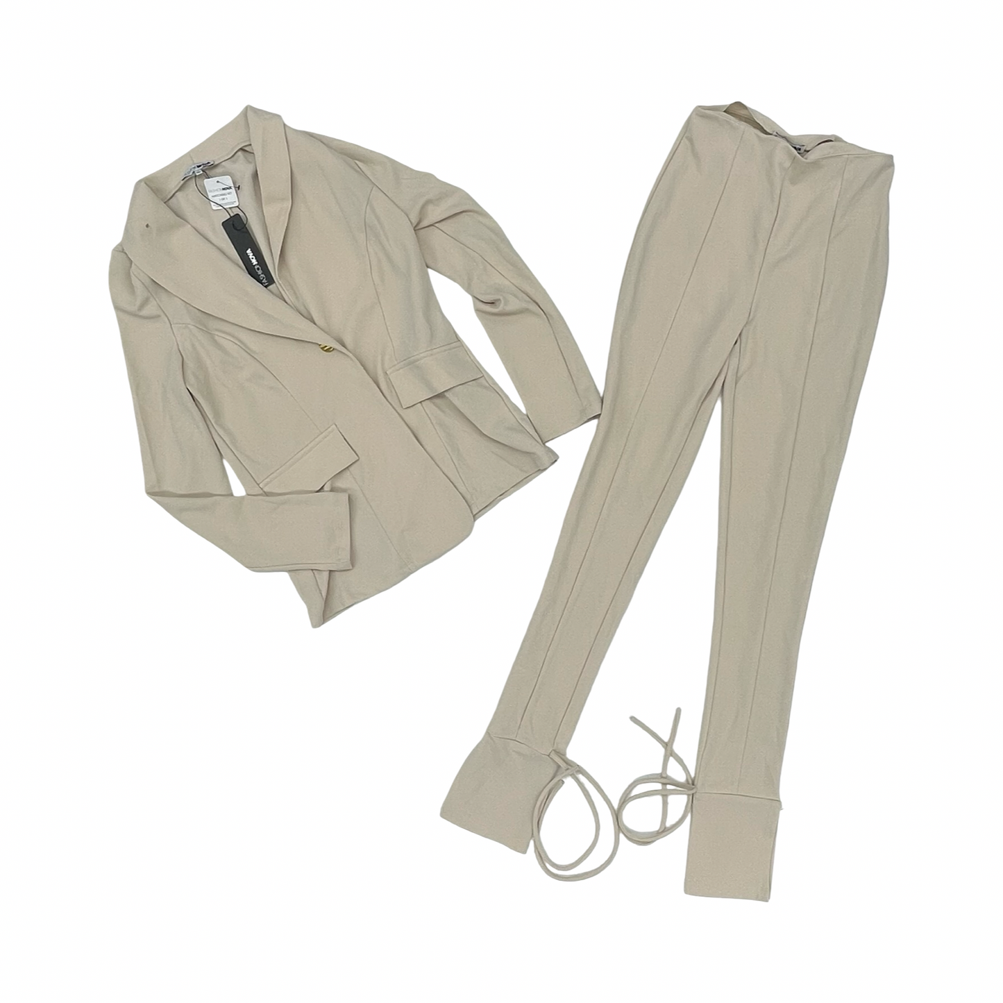 Pants Suit 2Pc By Fashion Nova In Tan, Size:Xs