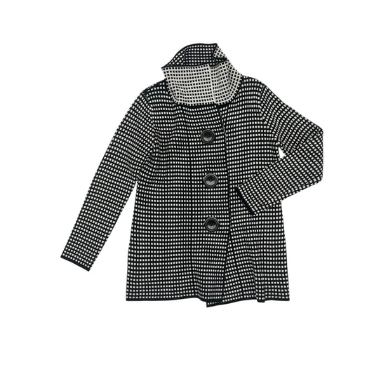 Sweater Cardigan By Sioni In Black & White, Size:M