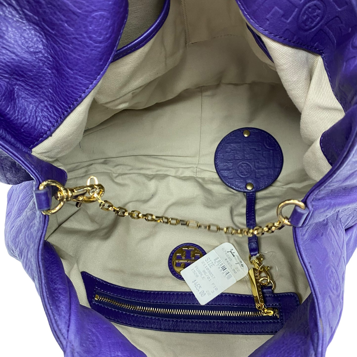 PURPLE HANDBAG DESIGNER by TORY BURCH Size:MEDIUM