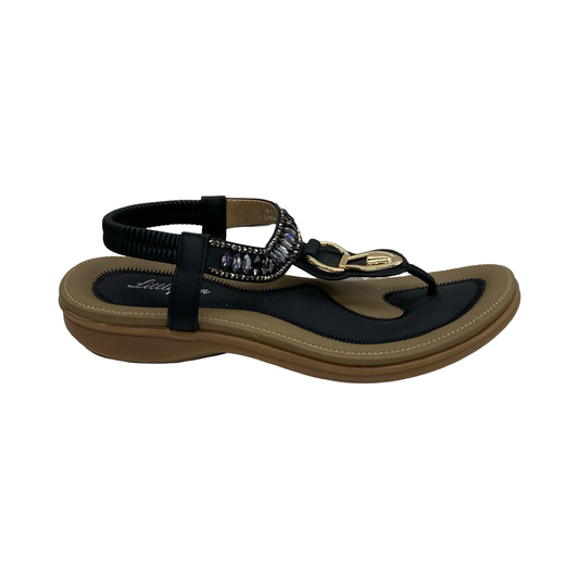 Sandals Flats By Cme In Black, Size:10.5