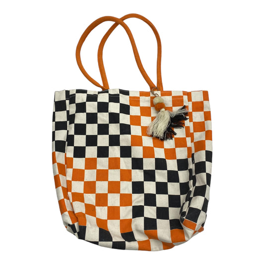 Tote By Clothes Mentor In Black & Orange, Size:Small