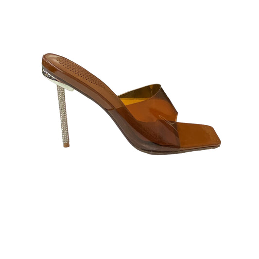 BROWN SANDALS HEELS STILETTO by CLOTHES MENTOR Size:6.5