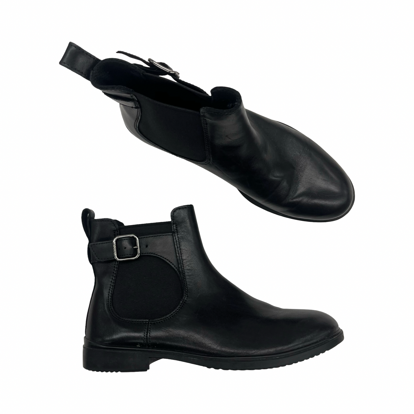 Boots Ankle Flats By Ecco In Black, Size:7.5