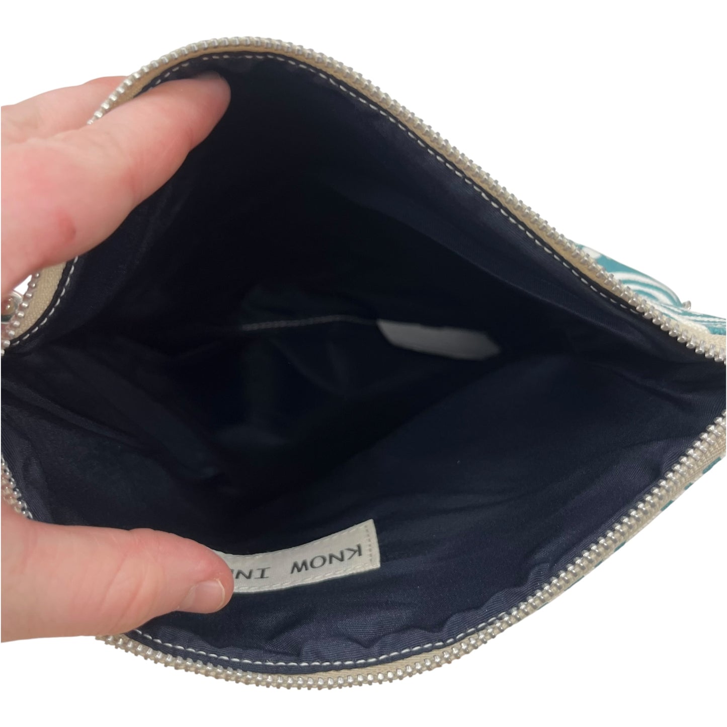 Wristlet By Clothes Mentor In Blue & Brown, Size:Medium
