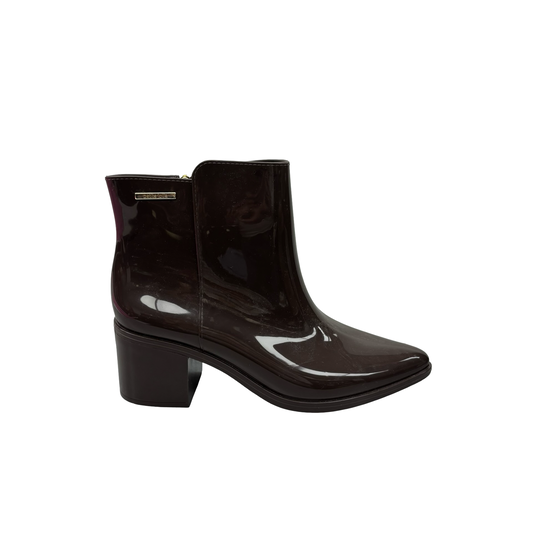 Boots Ankle Heels By Clothes Mentor In Brown, Size:8