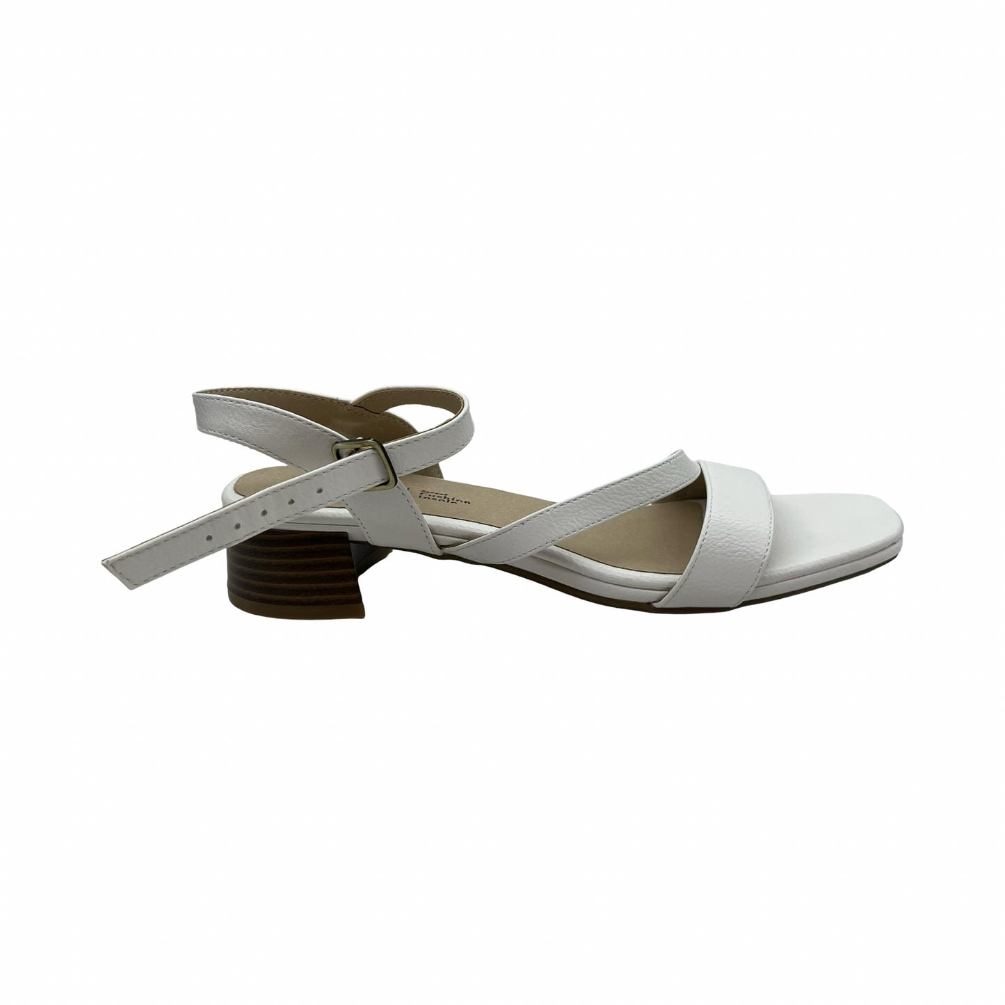 Sandals Heels Block By Life Stride In White, Size:8