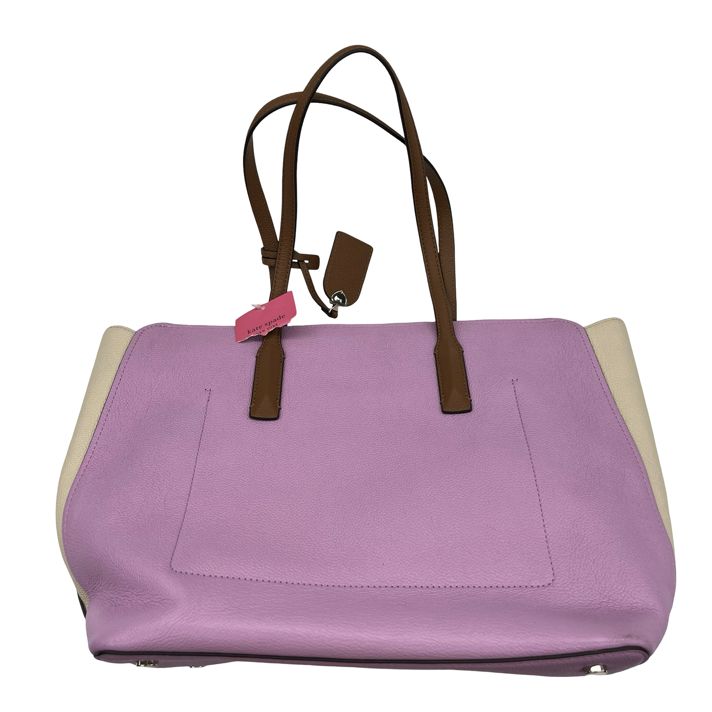 Handbag Designer By Kate Spade In Cream & Purple, Size:Large