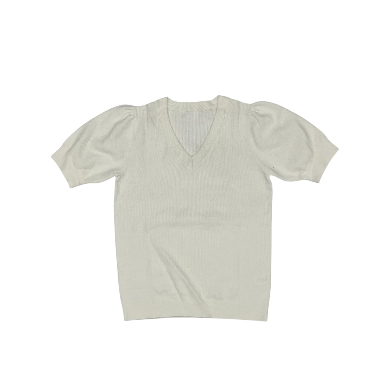 Sweater Ss By Clothes Mentor In White, Size:L