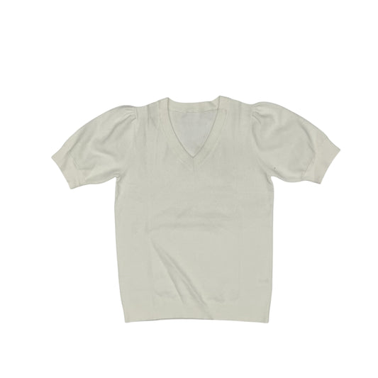 Sweater Ss By Clothes Mentor In White, Size:L