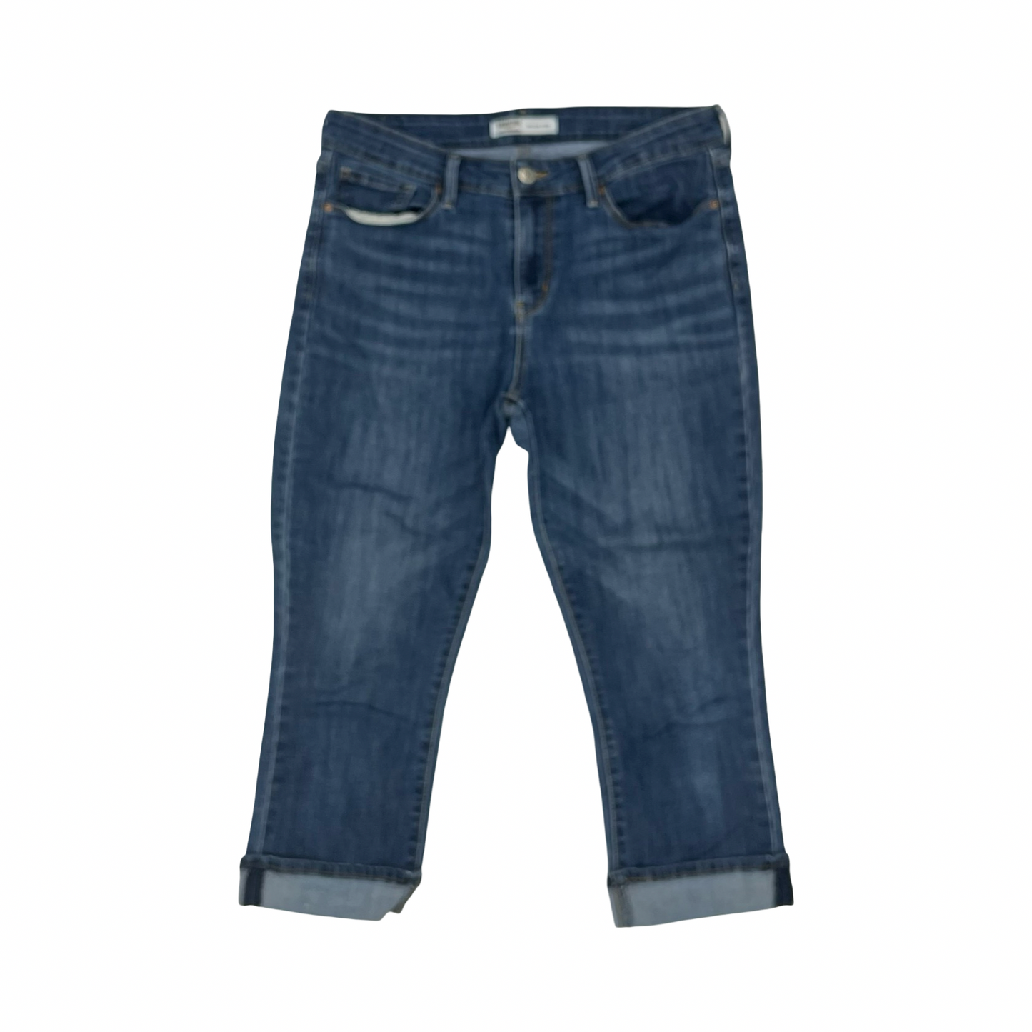 Jeans Cropped By Levis In Blue Denim, Size:10