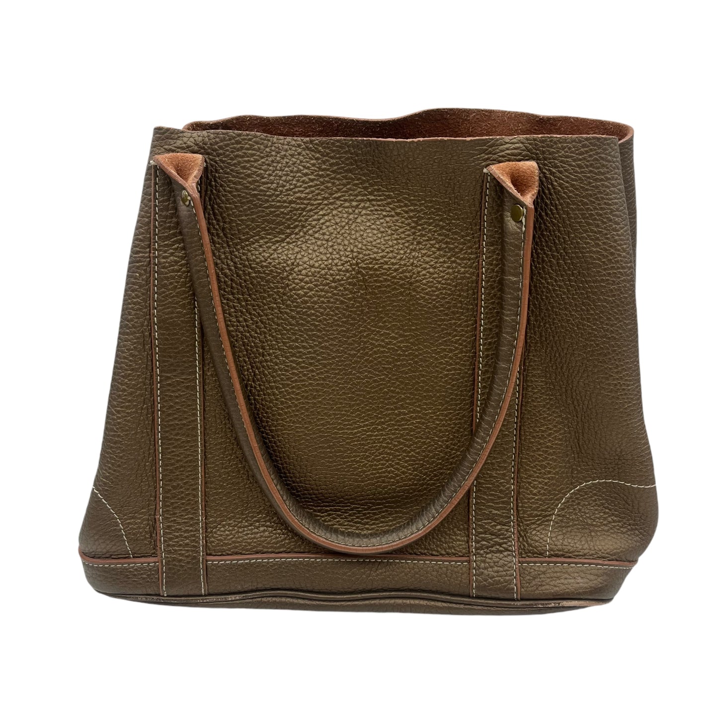 Handbag Leather By Cmc In Bronze, Size:Medium