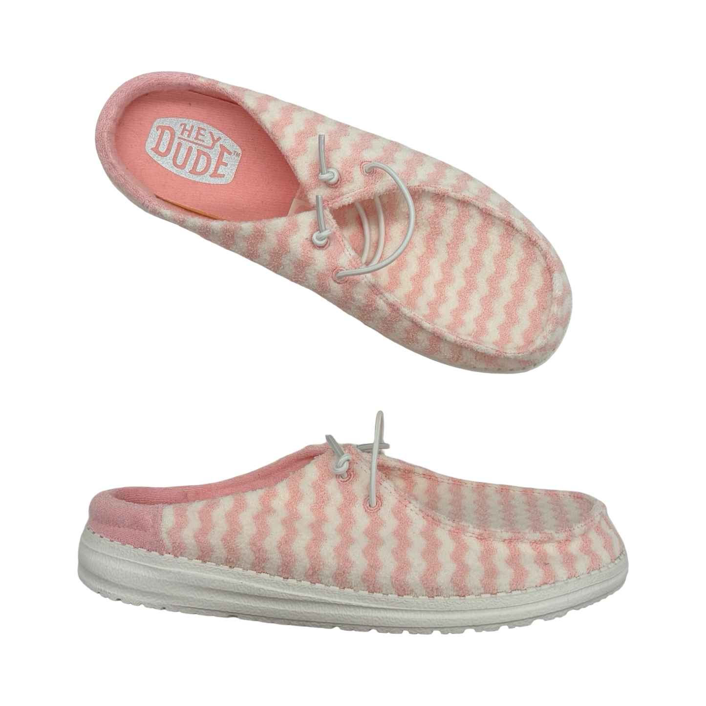 Shoes Flats By Hey Dude In Pink, Size:9