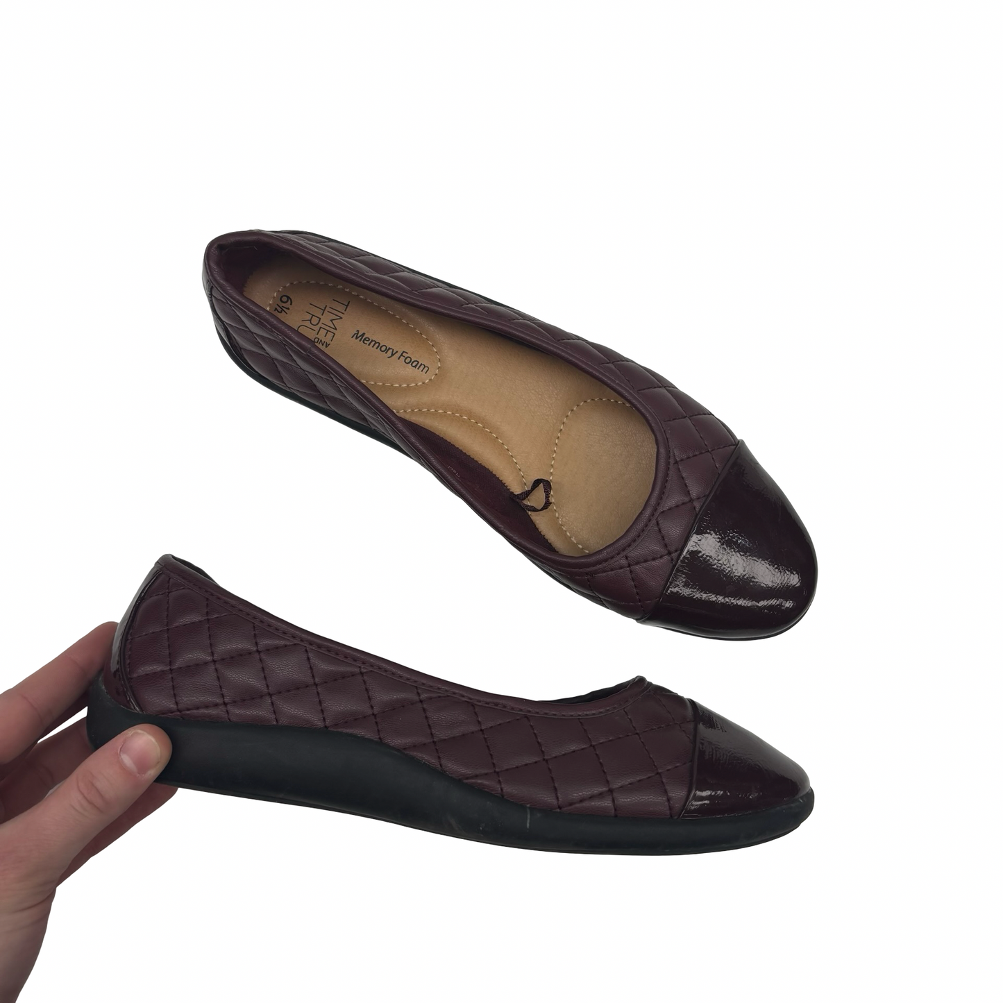 Shoes Flats By Time And Tru In Maroon, Size:6.5