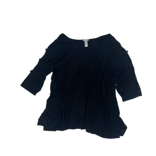 Blouse 3/4 Sleeve By Clothes Mentor In Black, Size:4X