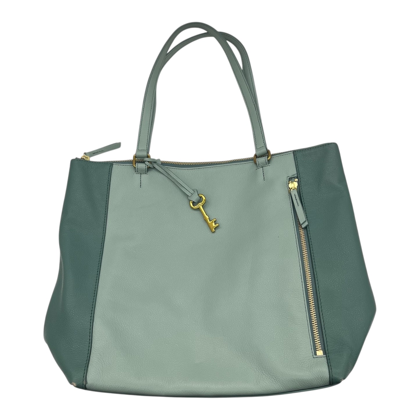 Handbag Leather By Fossil In Green, Size:Medium
