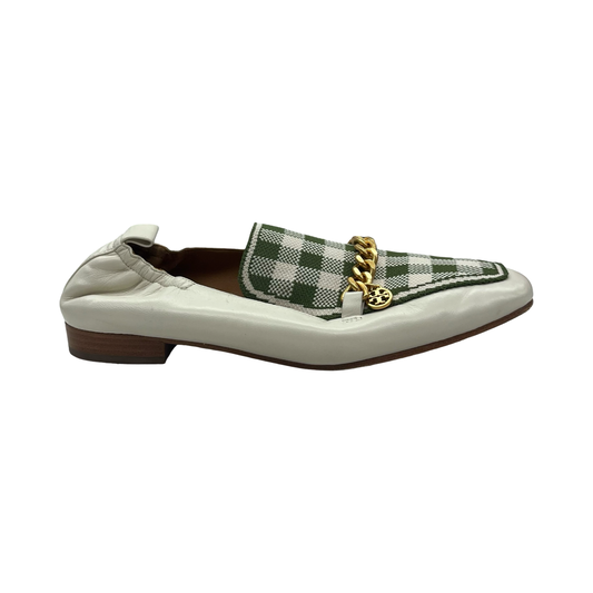 Shoes Designer By Tory Burch In Cream & Green, Size:9.5