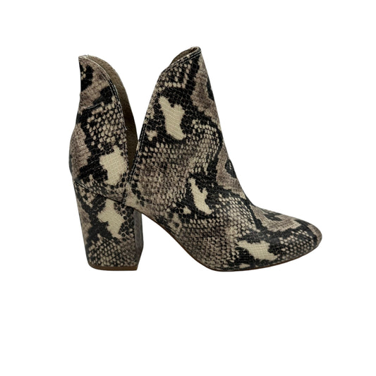 Boots Ankle Heels By Steve Madden In Snakeskin Print, Size:8.5