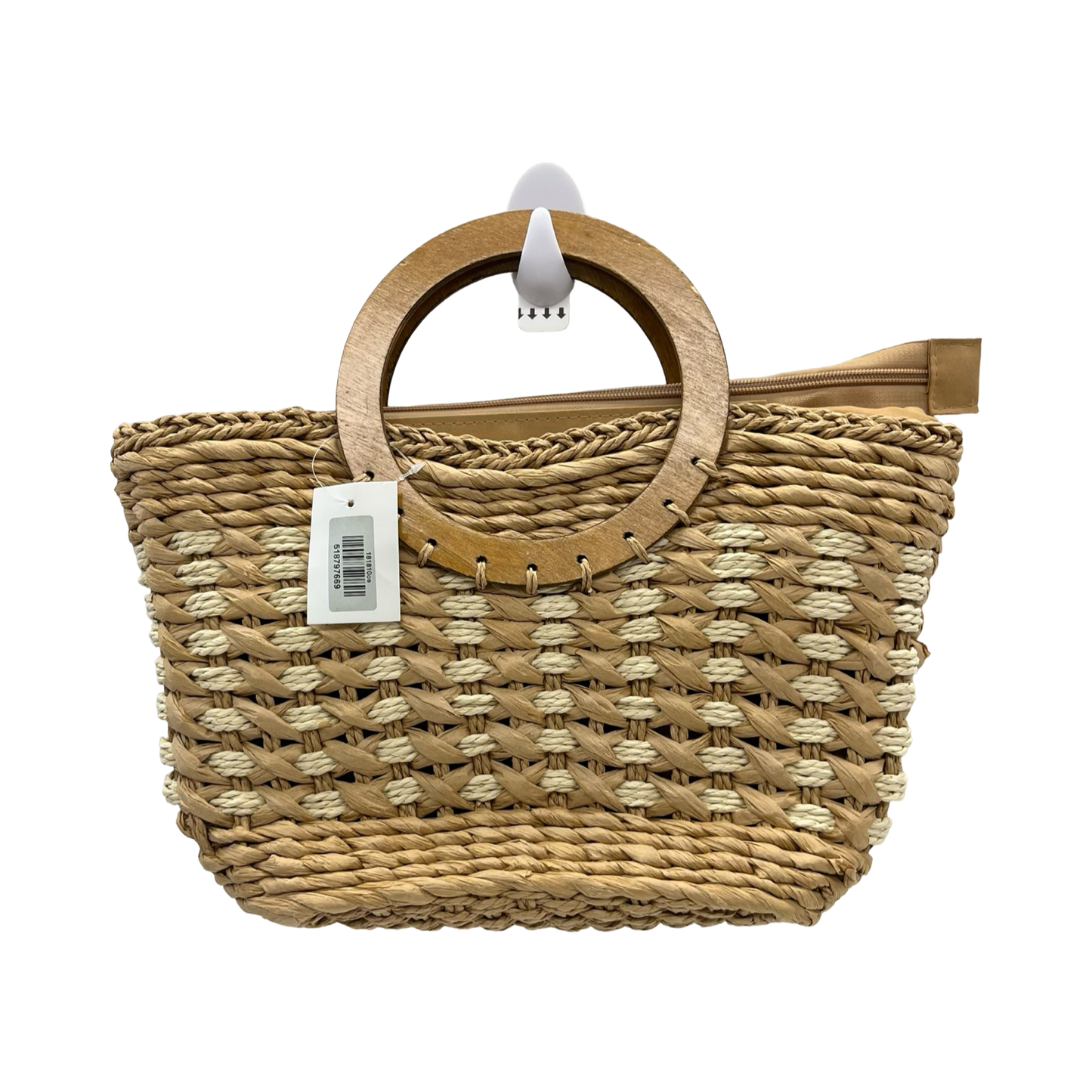 Handbag By Clothes Mentor In Brown & Cream, Size:Medium