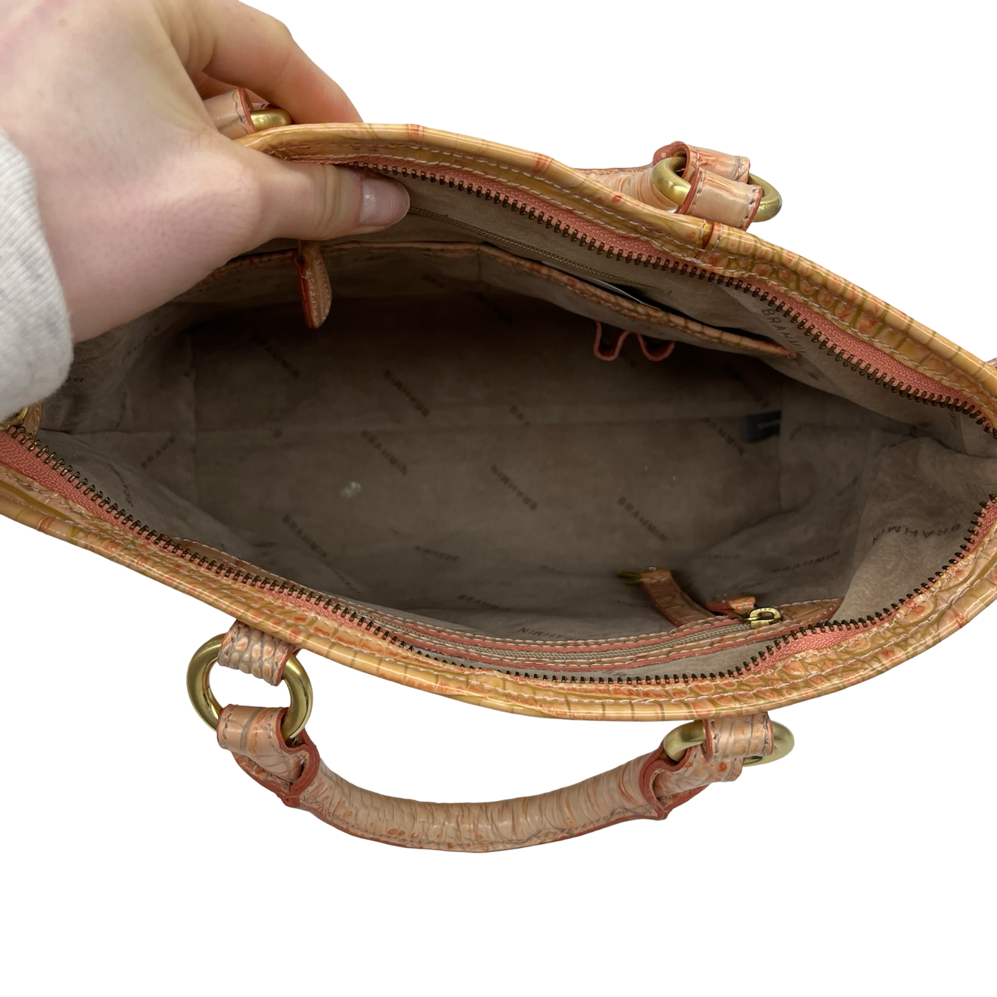 Handbag Designer By Brahmin In Orange, Size:Medium