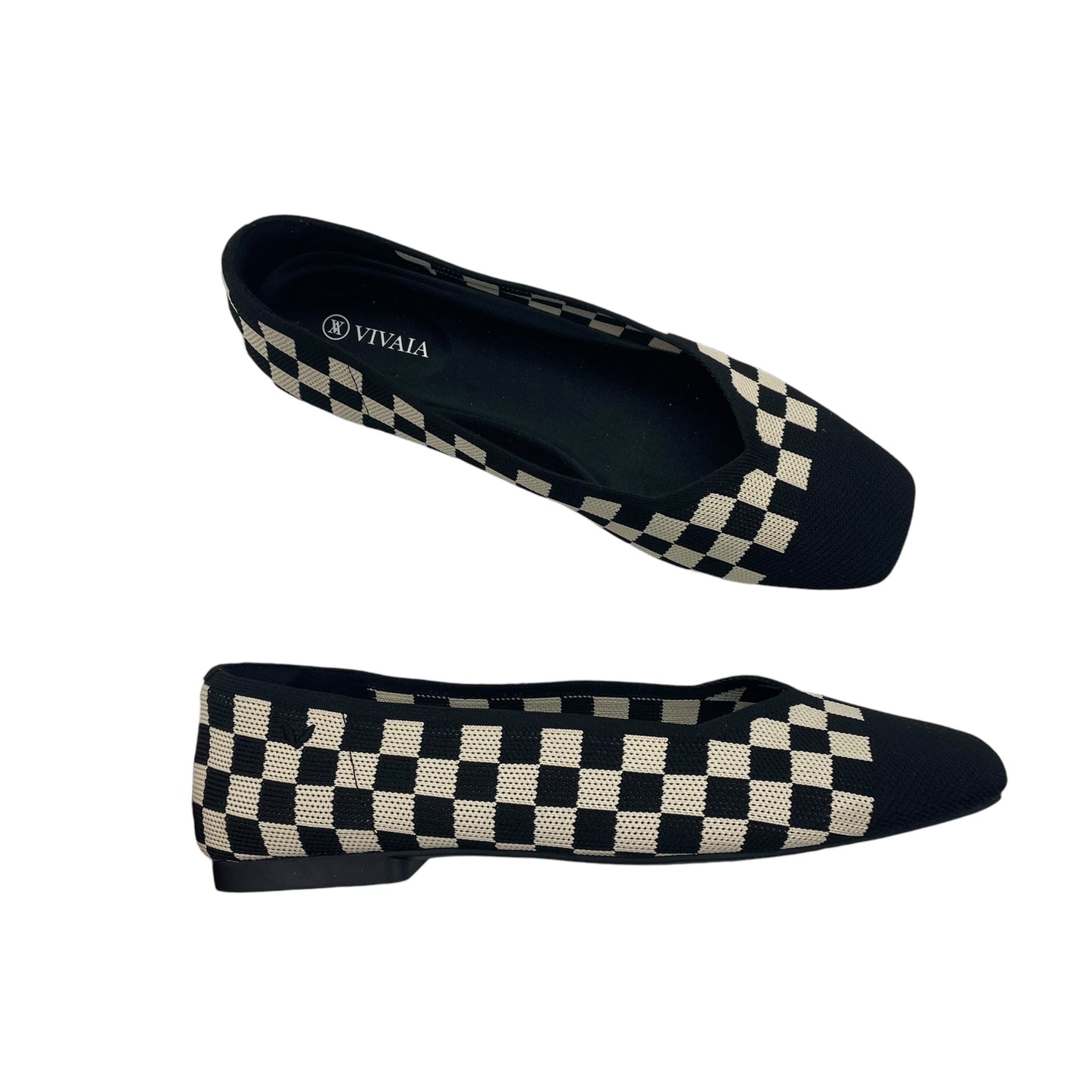 Shoes Flats By Clothes Mentor In Black & Cream, Size:11.5