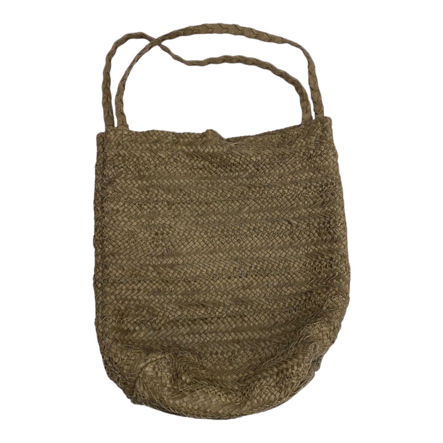 Tote Leather By Clothes Mentor In Tan, Size:Medium