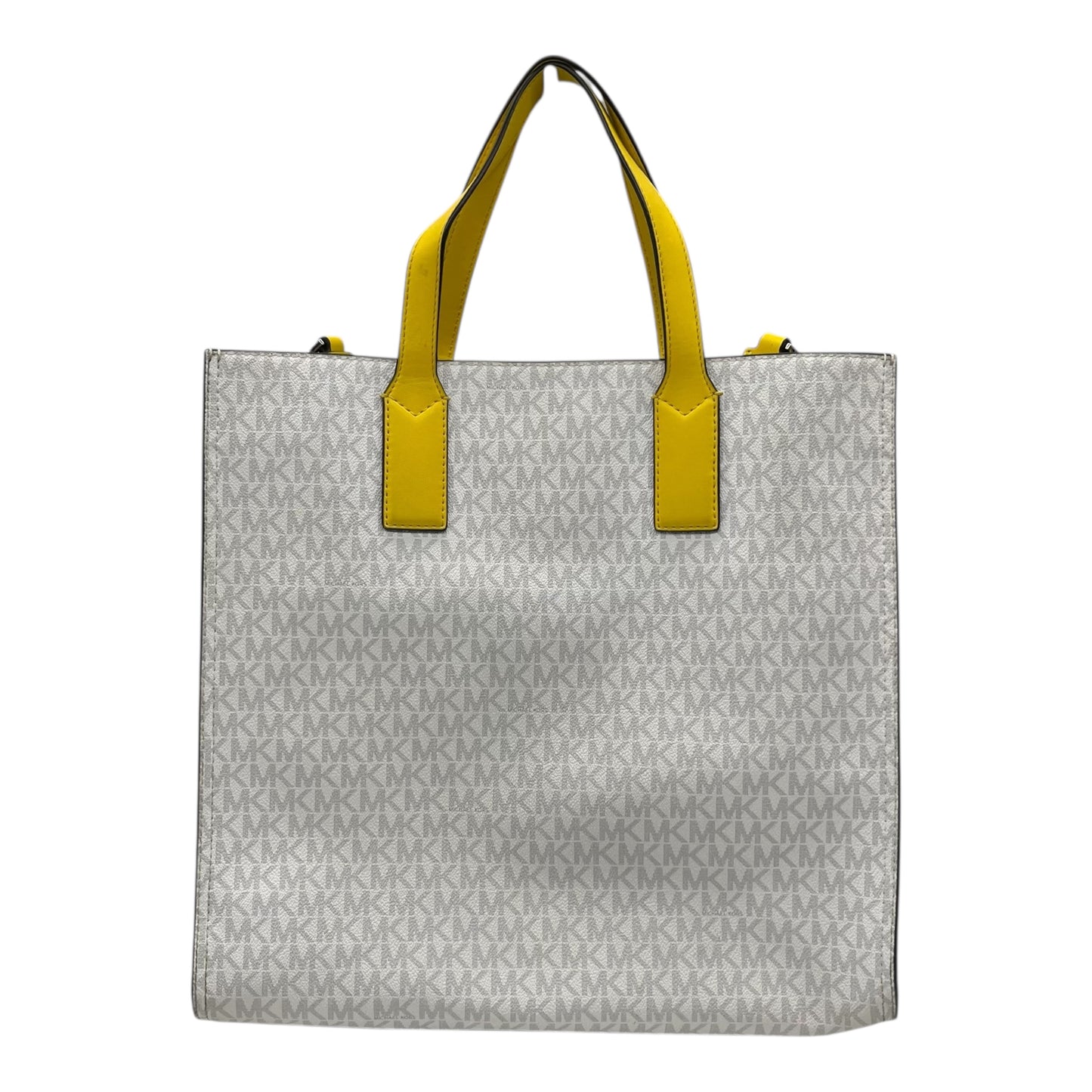 Handbag Designer By Michael Kors In White & Yellow, Size:Large