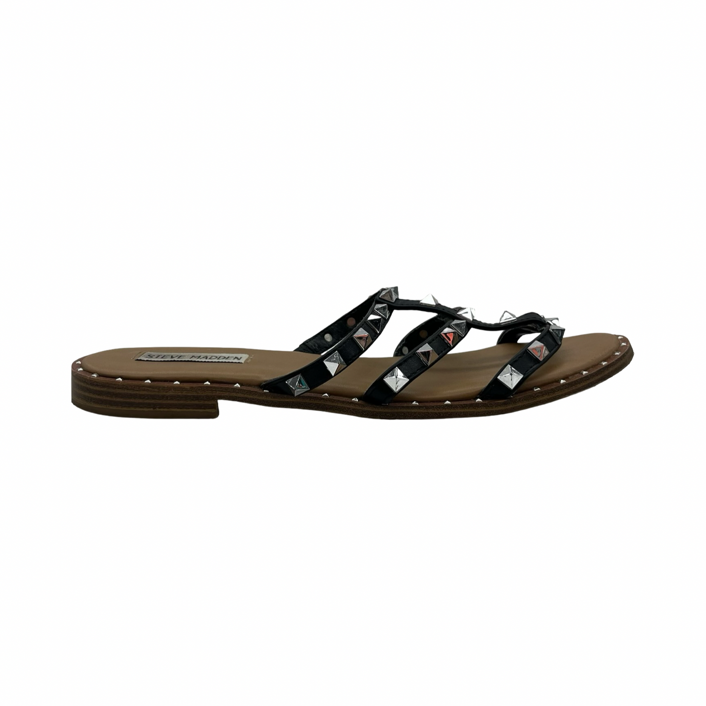 Sandals Flats By Steve Madden In Black & Brown, Size:8.5