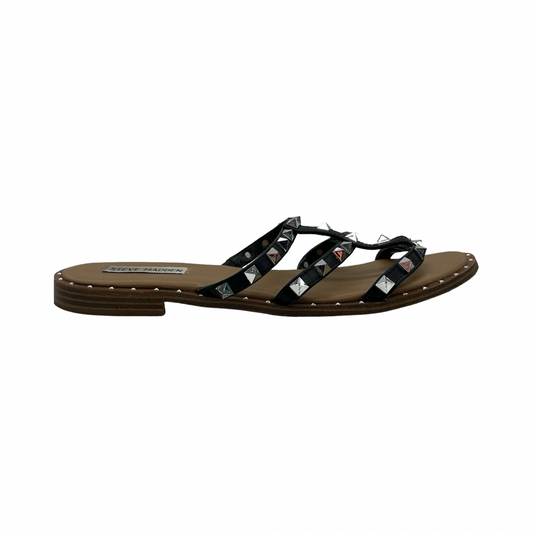 Sandals Flats By Steve Madden In Black & Brown, Size:8.5