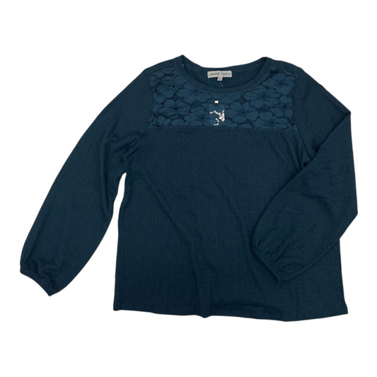 Blouse Ls By Absolutely Famous In Teal, Size:Xl