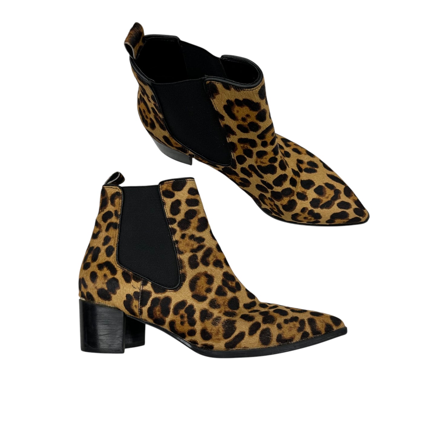 Boots Ankle Heels By Nine West In Animal Print, Size:9.5